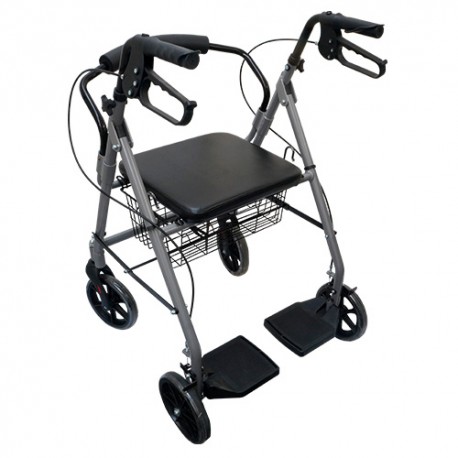 Rollator 2 en 1 de Aluminio con Descansapies