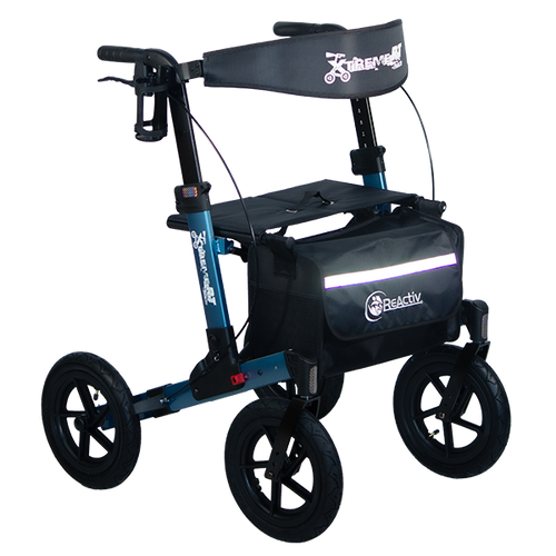 Andadera Xtreme Rollator de Aluminio,Ruedas Neumáticas de 12"