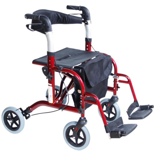 Andadera Rollator Travel de Aluminio con Descansapies - Plegable