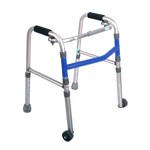 Andadera de Aluminio Infantil Plegable con Ruedas de 2 pulgadas