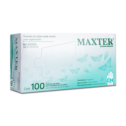 Guantes de látex para exploración (Maxter Mentolado)