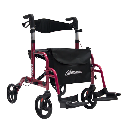 Andadera Rollator Travel de Aluminio Plegable - Con Descansapies
