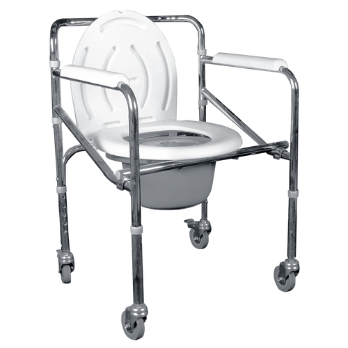 Cómodo Plegable de Acero con Ruedas - Cromado