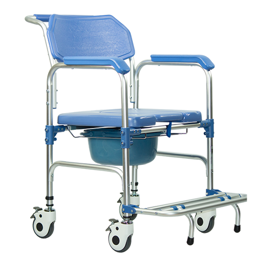 Silla Cómodo Ducha de Aluminio con Reposapiés Integrado