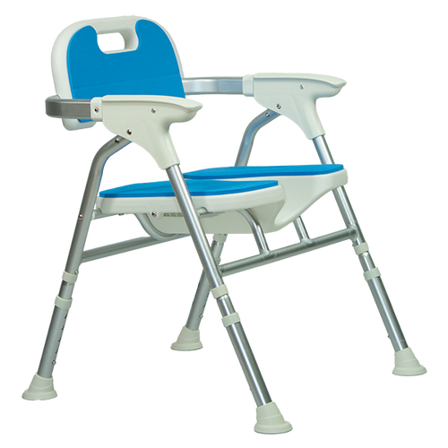 Silla Ducha de Aluminio Plegable con Respaldo y Ergonomía para Aseo Íntimo