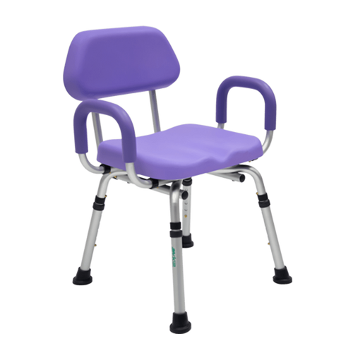 Banco para Ducha de Aluminio con Respaldo y Descansabrazos Desmontables
