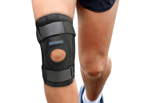 Rodillera ajustable con doble soporte lateral flexible