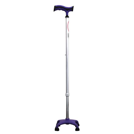 Bastón Aluminio Mango Suave 4 Apoyos Morado