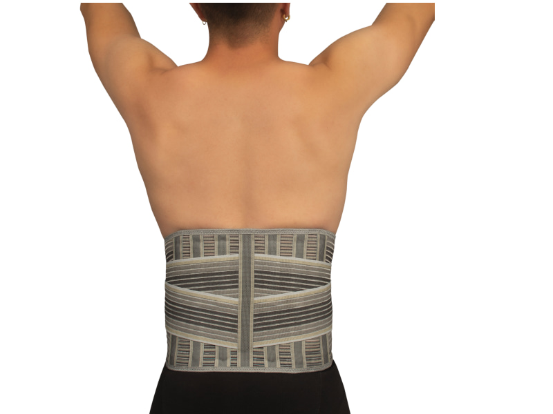 Faja Lumbo Sacra con Banda de Ajuste y 6 Varillas Elastica Grey