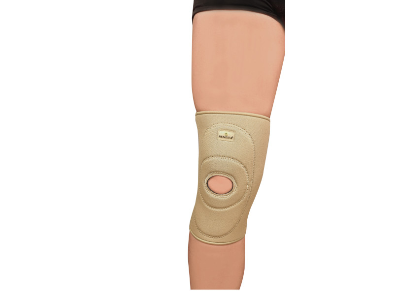 Rodillera con Control de Rotula Alto Relieve Neopreno Beige