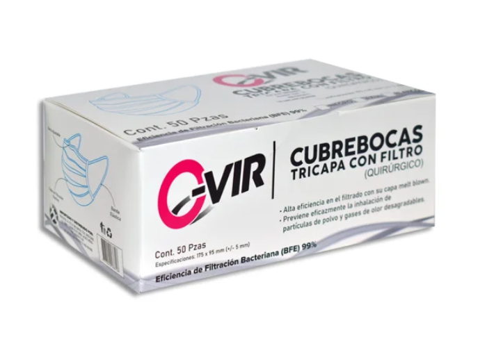 Cubrebocas Azul 0-VIR