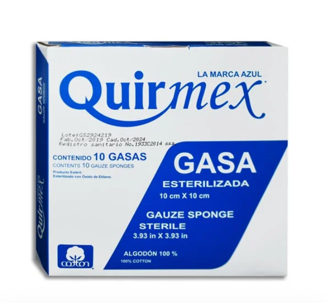 Gasa esterilizada 10X10CM Quirmex