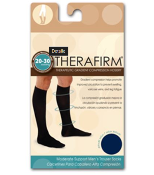 Calcetín therafirm alta compresión (20–30 mmHg) caballero talla mediana color marino