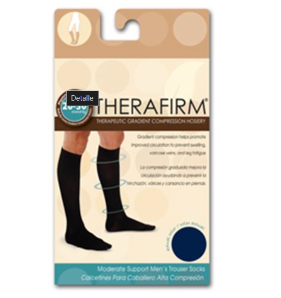 Calcetín therafirm alta compresión (20–30 mmHg) caballero talla grande color marino