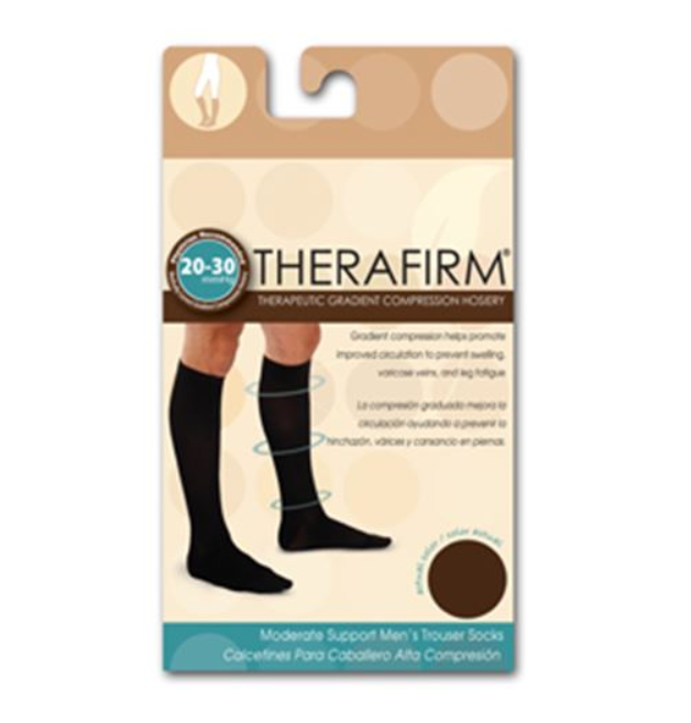 Calcetín therafirm alta compresión (20–30 mmHg) caballero talla mediana color gris