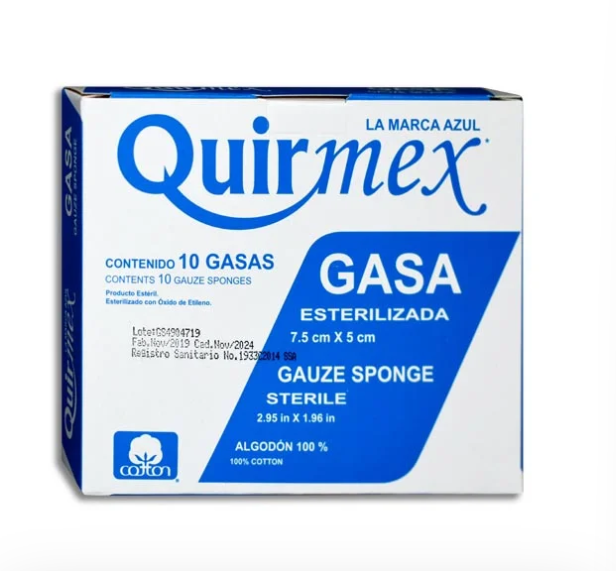 Gasa esterilizada 7.5X5CM Quirmex