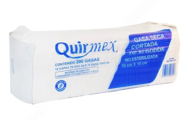 Gasa seca cortada no Estéril (Quirmex) 10X10CM