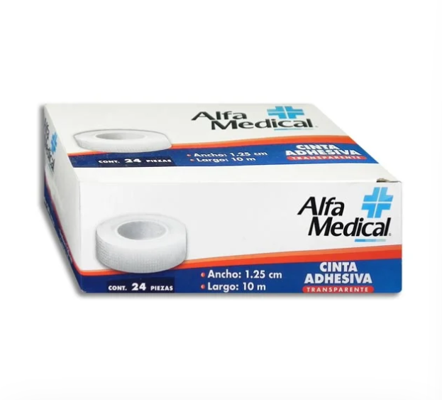 Cinta Adhesiva Transparente alfa medical 1.25CMX10M