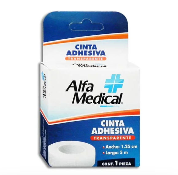 Cinta Adhesiva Transparente alfa medical 1.25CMX5M