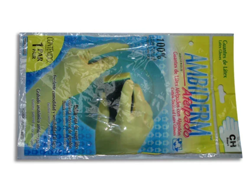 Guante Ambiderm Doméstico Amarillo Chico