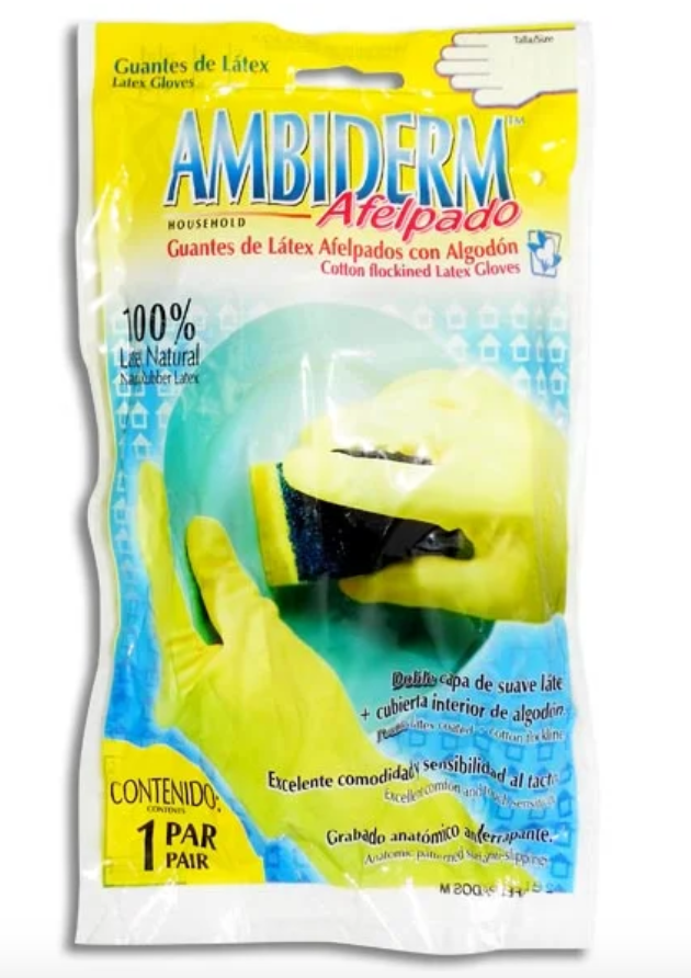 Guante Ambiderm Doméstico Amarillo Grande