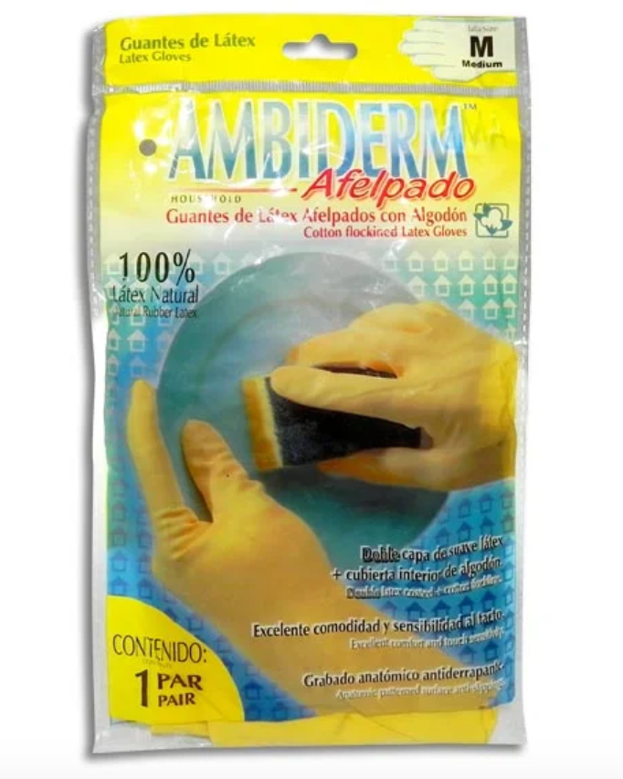 Guante Ambiderm Doméstico Amarillo Mediano