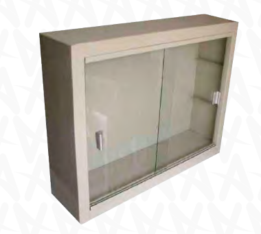 Vitrina contra muro vidrio de 6MM y Corredera de aluminio