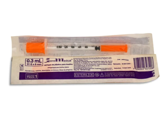 Jeringa .3ML Insulina 31x6 Sensimedical
