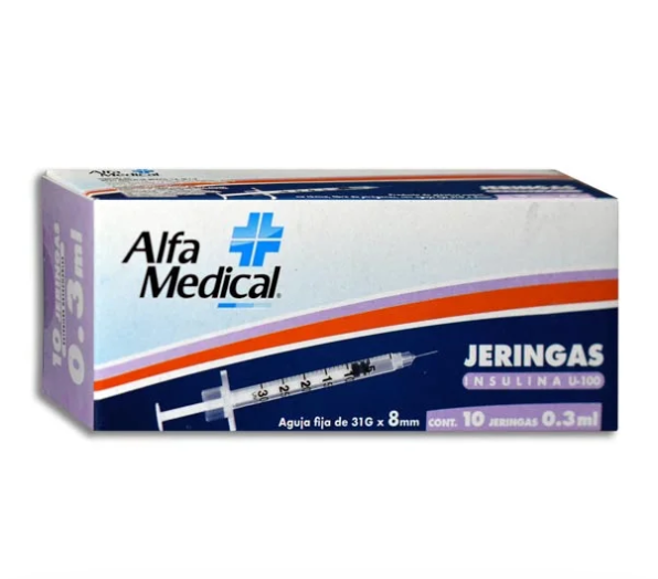 Jeringa .3ML Insulina 31x8 Alfa Medical