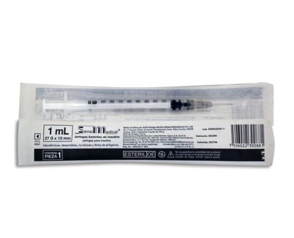 Jeringa 1ML 27x13 Insulina Sensimedical