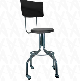 Banco giratorio con respaldo y asiento acojinado