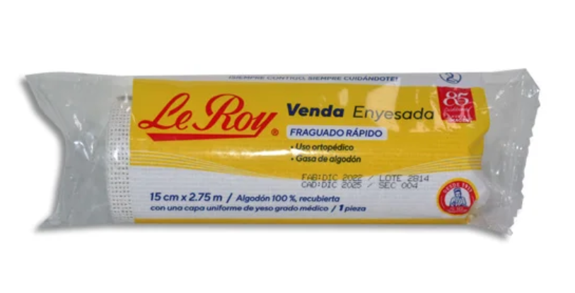 Venda enyesada fraguado rápido Leroy 15X2.75