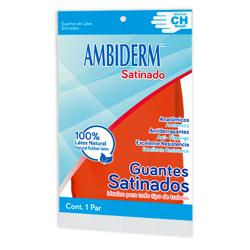 Satinado - Guantes de látex para uso doméstico