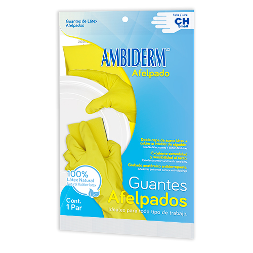 Afelpado - Guantes de látex afelpados con algodón para uso doméstico