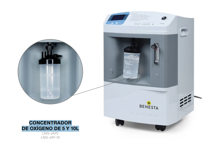 CONCENTRADOR DE OXÍGENO DE 5 Y 10L