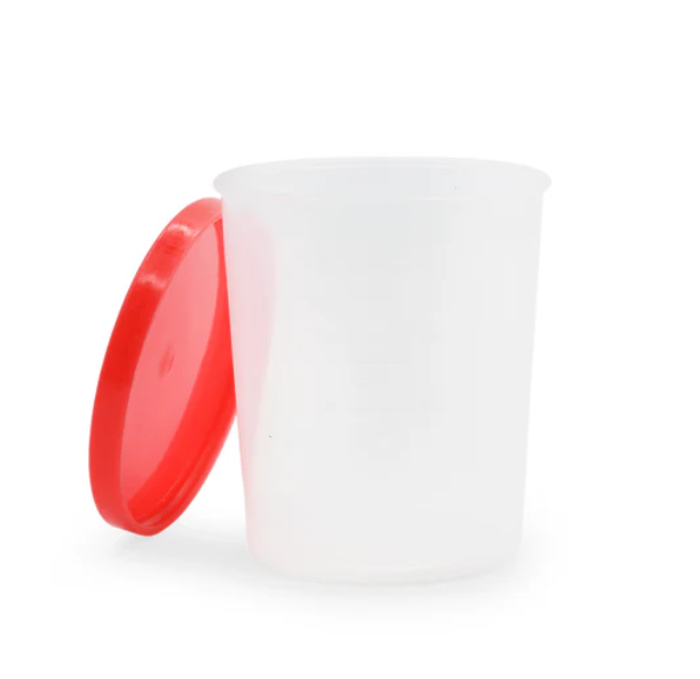 Vaso copro de plástico con tapa hermética