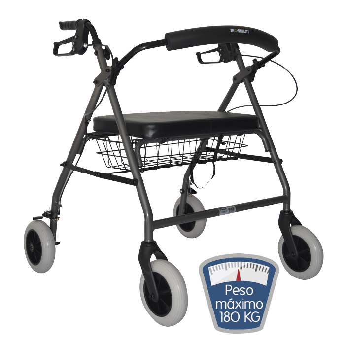 ANDADERA ROLLATOR BARIATRICA ACERO