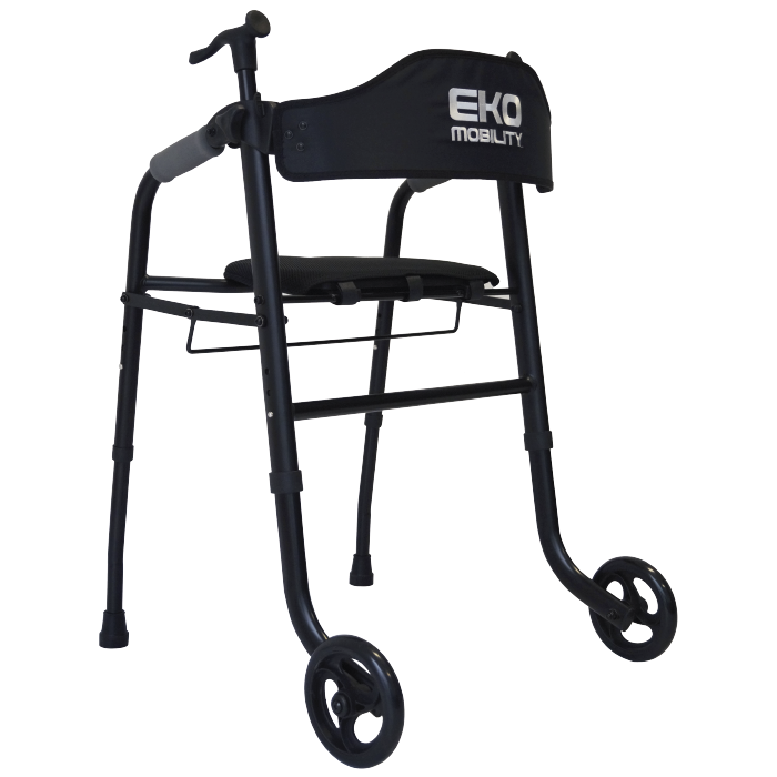 ANDADERA ROLLATOR DE ALUMINIO CON ASIENTO DOBLE PUÑO
