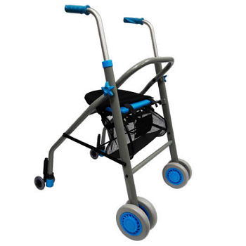 ANDADERA ROLLATOR SENCILLA AZUL
