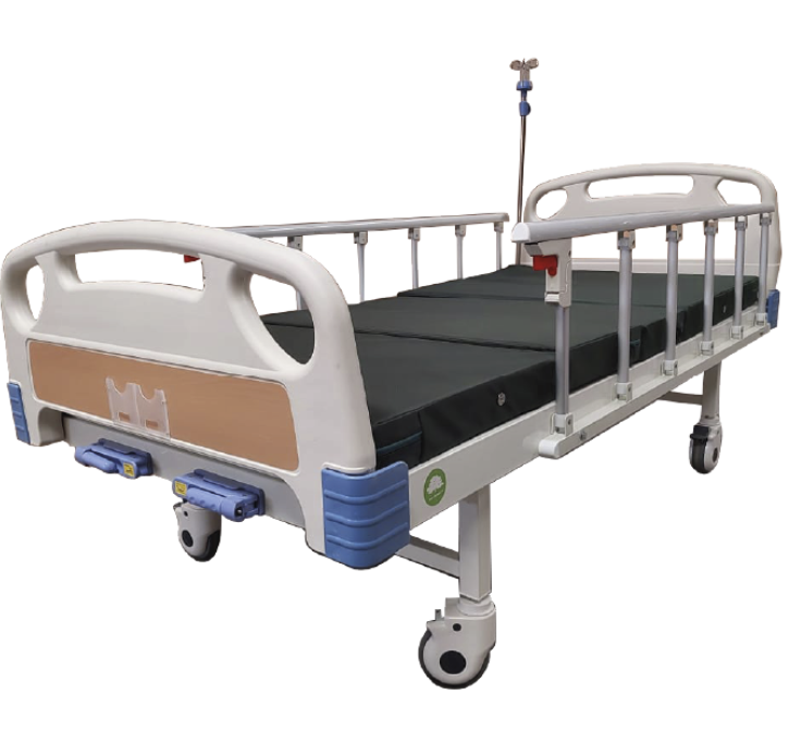 CAMA MANUAL DE LUJO HOSPITALARIA CON COLCHÓN Y MESA