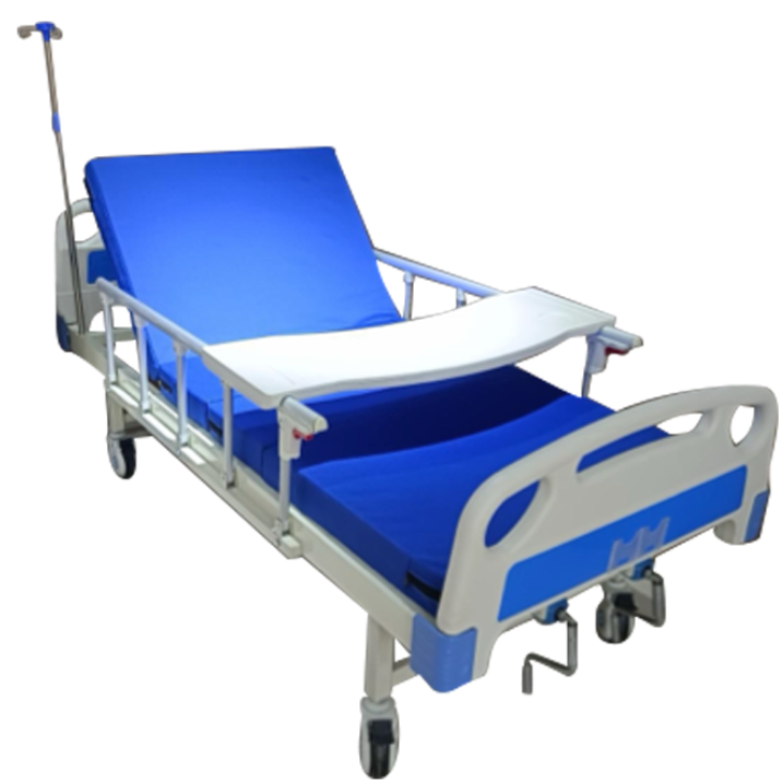 CAMA HOSPITALARIA DE LUJO CON COLCHON, PORTASUERO Y MESA DE ALIMENTOS