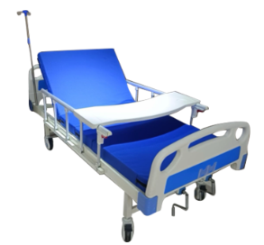 CAMA HOSPITALARIA DE LUJO CON COLCHON, PORTA SUERO Y MESA DE ALIMENTOS